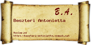 Beszteri Antonietta névjegykártya